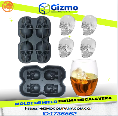 Miniatura 3 de Molde Para Hielo En Forma De Calavera